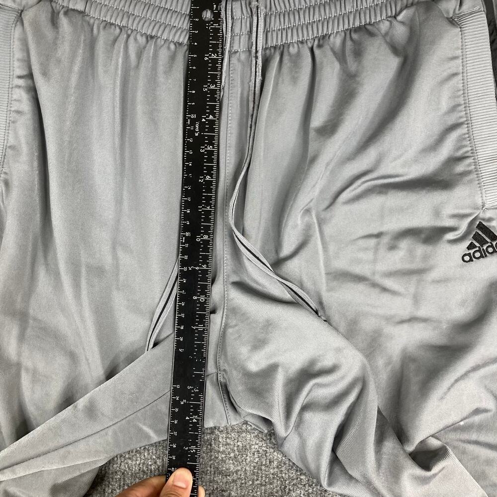 Adidas Track Pants Mens XL Gray Striped Athletic Joggers Drawstring Pockets - Picture 5 of 10